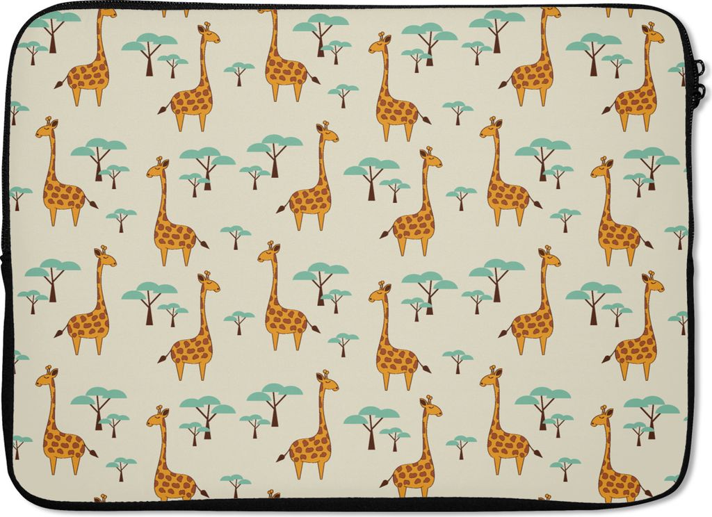 MuchoWow Laptop Hülle 14 ZollGiraffe - Tiere - Muster Laptoptasche - Laptoptasche - Stoßsicher - Schutzhaube