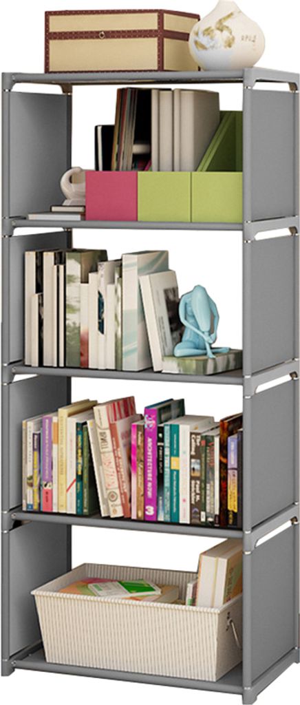 5-stufiges Buecherregal, 4 Wuerfel-Aufbewahrungsorganisator, hohes Buecherregal, zusammengebautes, freistehendes vertikales Lagerregal fuer Schlafz...