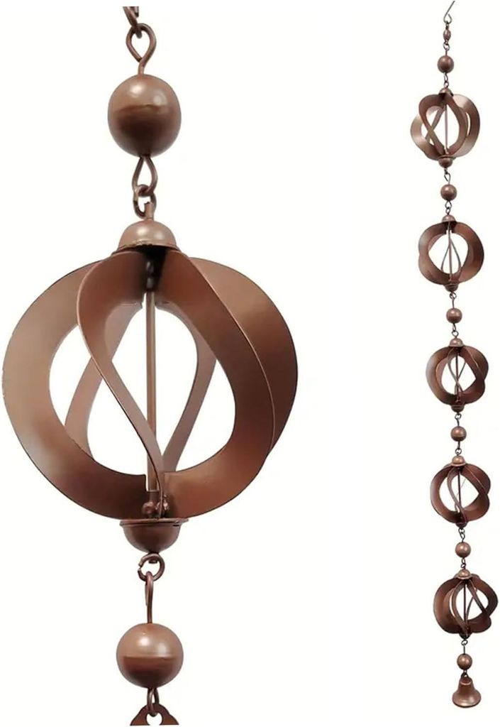 Regenkette, Vogel-Regenkette, Regenkette, 42,52 Zoll Regenkette, Hängende Metall-Regenketten für Dachrinnen, Regenfängerkette mit Retro-Windspiel