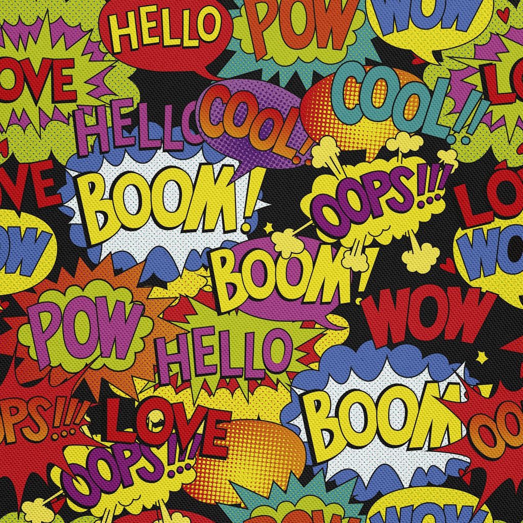 OUTDOOR DEKOSTOFFE OXFORD - Motiv Comic-Schriftzug I DX027