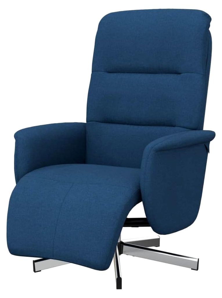 Drehbarer Relaxsessel mit Liegefunktion, Fernsehsessel mit verstellbarer Rückenlehne und Fußteil, Ruhesessel in Blau