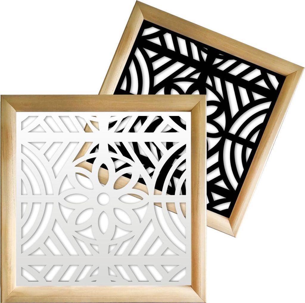 PROVENZA - Moduli Decorativi in holz e PVC 98x98 cm schwarz