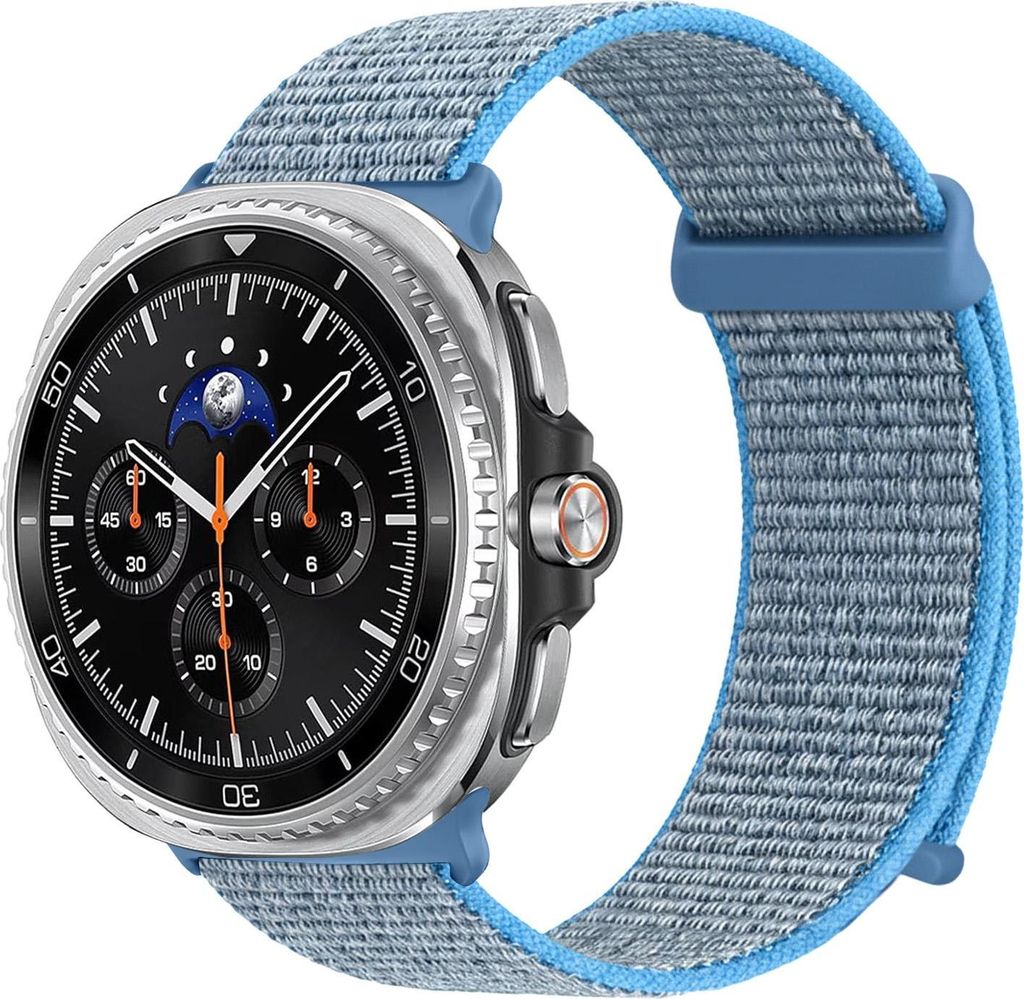 Smartwatch Armband für Samsung Galaxy Watch8 Classic 46mm Nylon Textil Band Ersatzband Wechselband Klettverschluss flexibel atmungsaktiv Blau