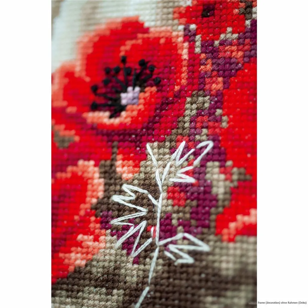 Décoration murale DIY Broderie point de croix compté Jeune fille Fleurs - 4