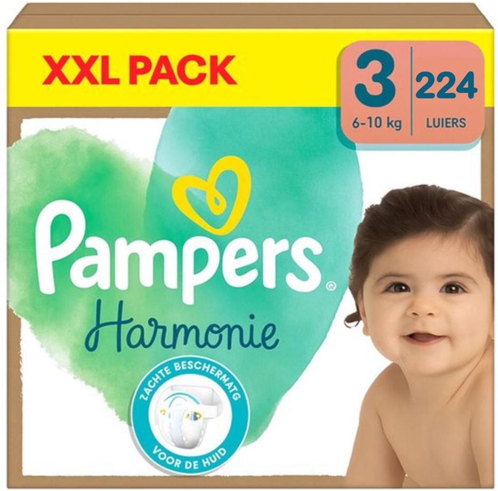 Pampers Harmonie Windeln Größe 3 (6–10 kg) – 224 Windeln – Vorteilspackung