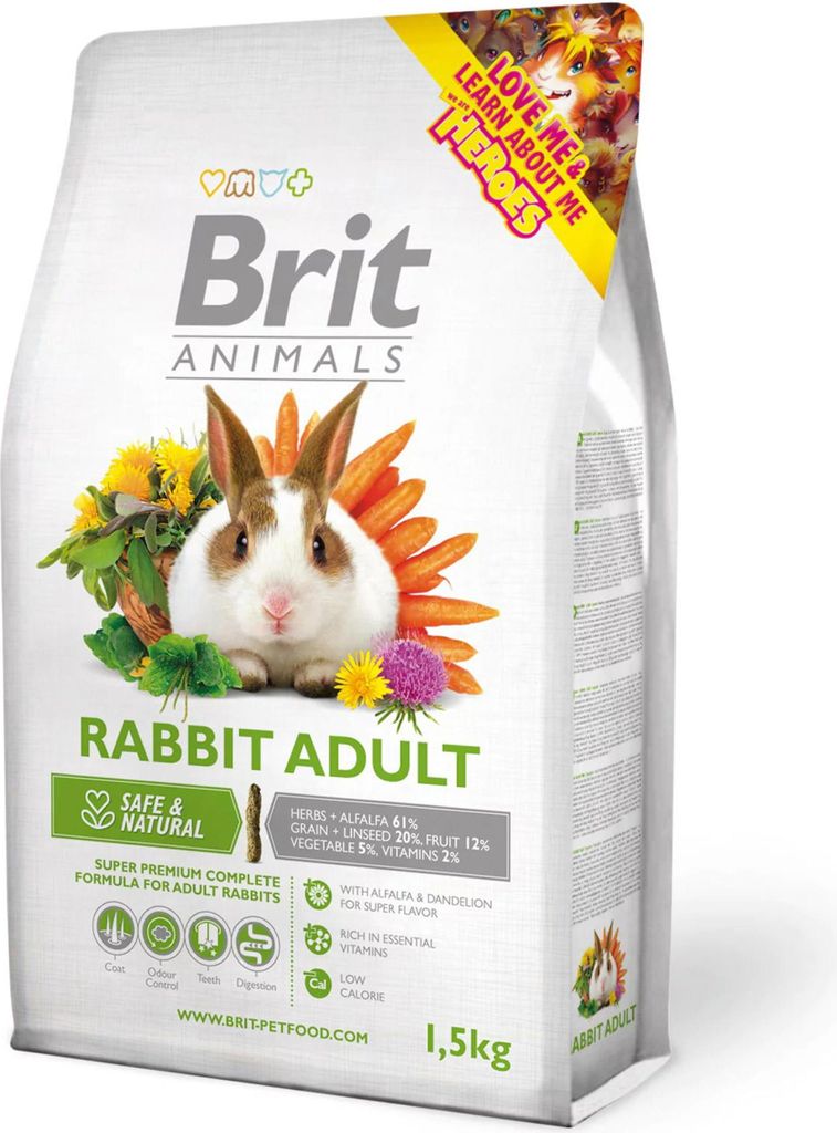 Alimento per conigli Brit Animals Rabbit Adult Complete 1,5 Immagine del prodotto 