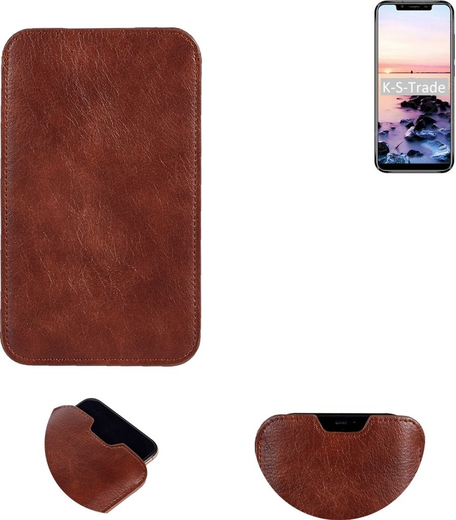 K-S-Trade Schutzhülle Handyhülle kompatibel mit Oukitel U19 Handytasche Kunstleder Sleeve in braun