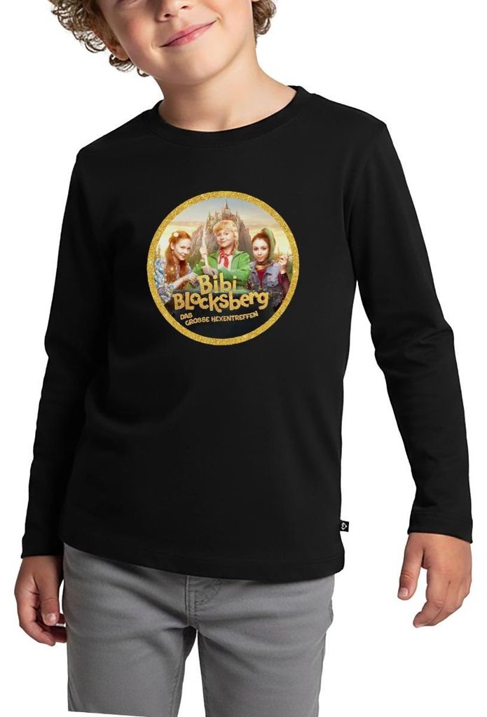 Spreadshirt Bibi Blocksberg Film Bibi, Flauipaui Und Schubia Kinder Premium Langarmshirt, 110/116 (4 Jahre), Schwarz