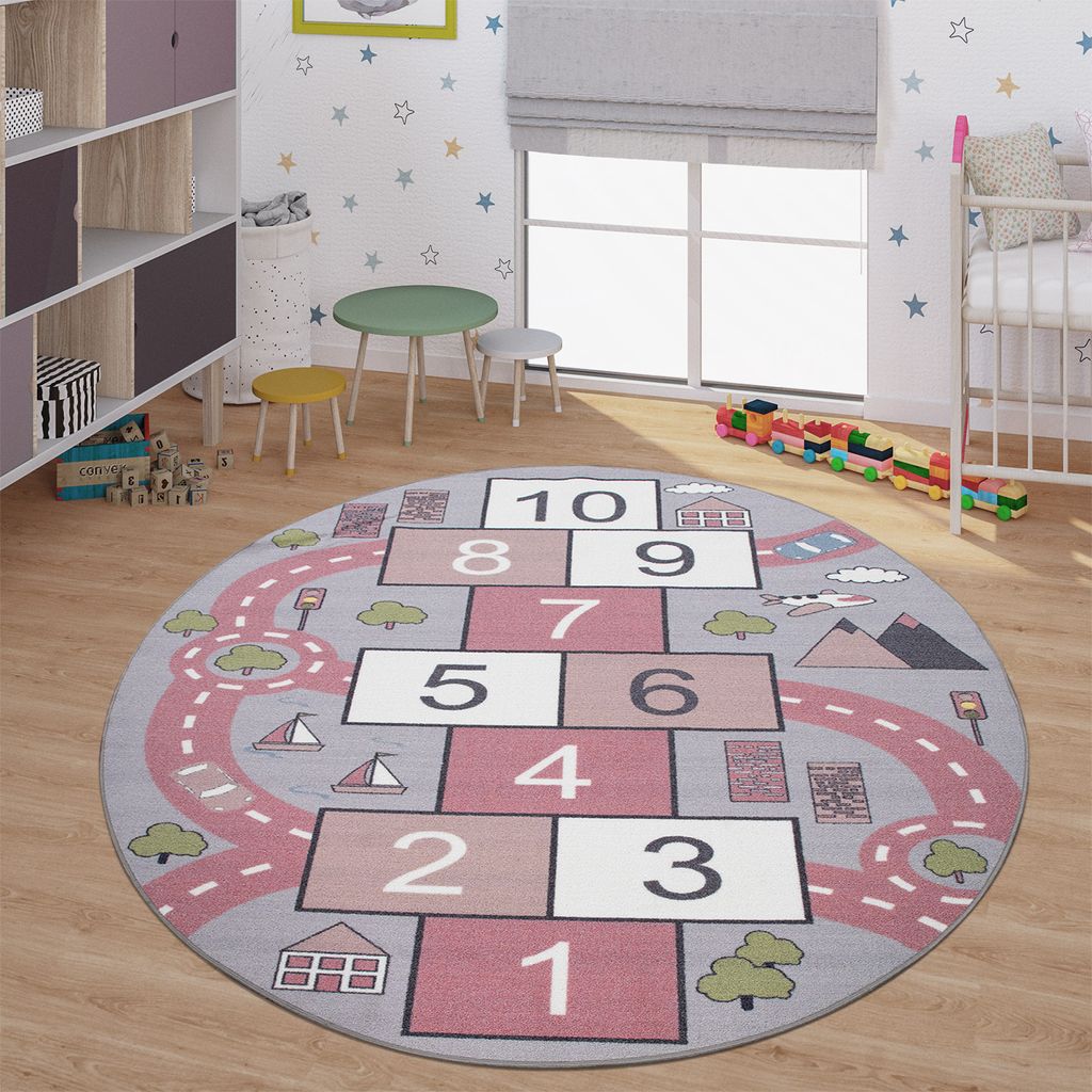 Wohnen & Einrichten Wohnaccessoires Teppiche Kinderteppiche Spielteppich Kinderzimmer Teppich Hüpfspiel 