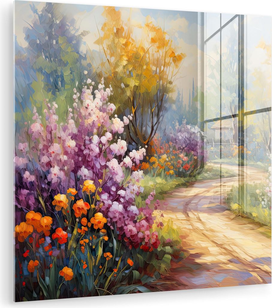 MuchoWow Glasbilder - Bilder auf Wandbild - Foto auf Glas Blumen - Bäume - Kunst - Aquarell 20x20 cm Wanddekoration aus Glas - Acrylglasbild - Acr...