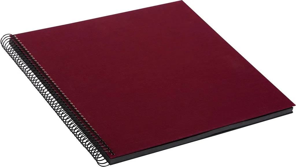 Semikolon 352916 Album Fotografico A Spirale Economy Medium - 23x22,3 Cm - 40 Pagine Nere, Colore Bordeaux
