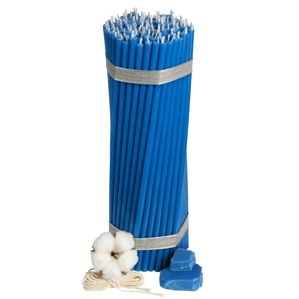 Candele Blu Artigianali 100% Cera d'Api - 1kg per Casa e Rituali