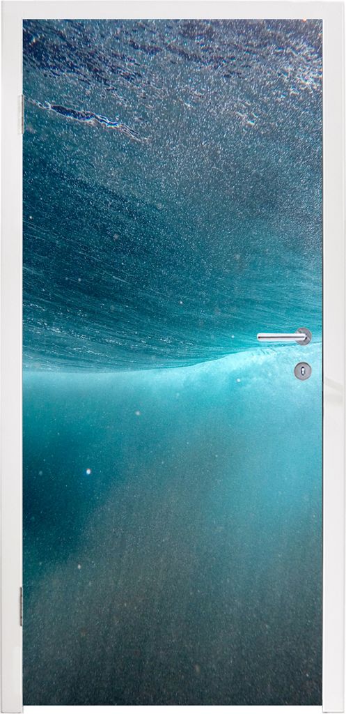 MuchoWow Türtapete Selbstklebende Türfolie Meer - Sonne - Blau 85x205 cm Türposter Türaufkleber Klebefolie Türklebefolie - Türverzierung - ...