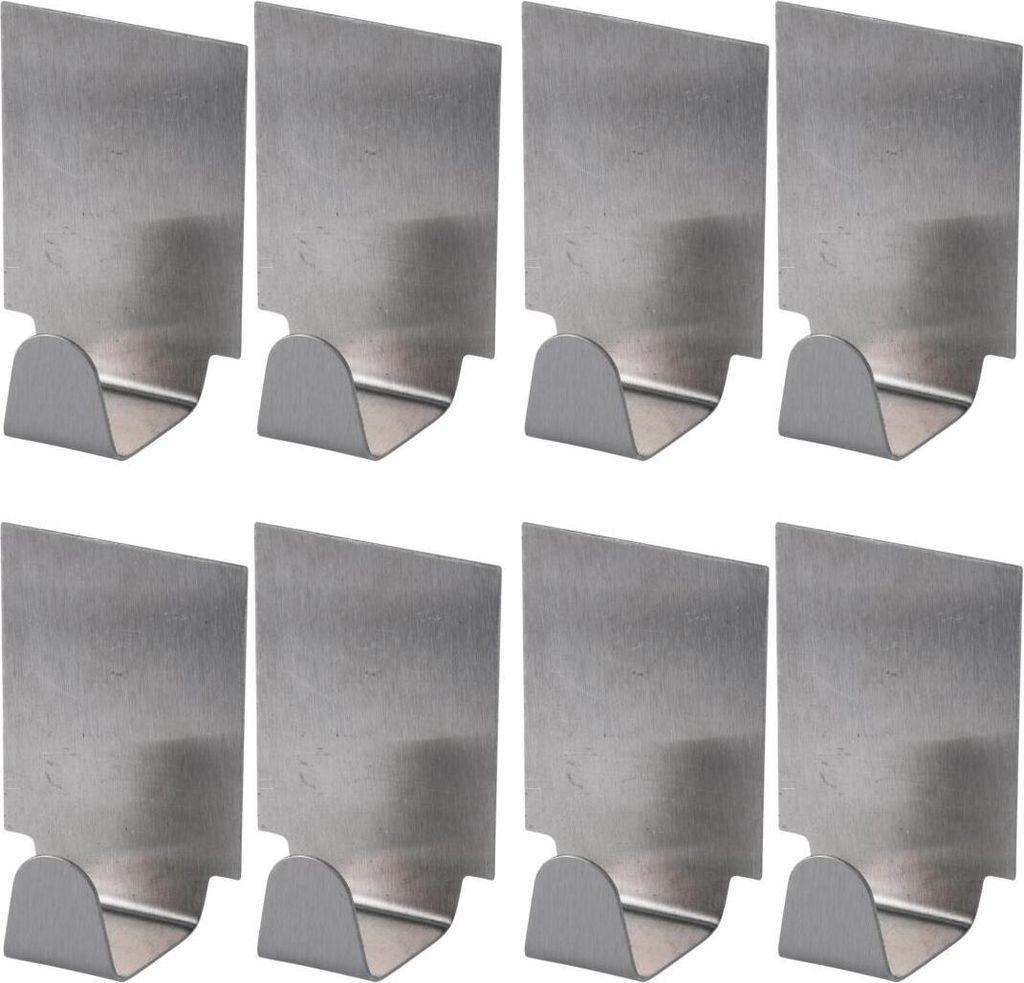 4 x Magnethaken 2er Set Edelstahl gebürstet