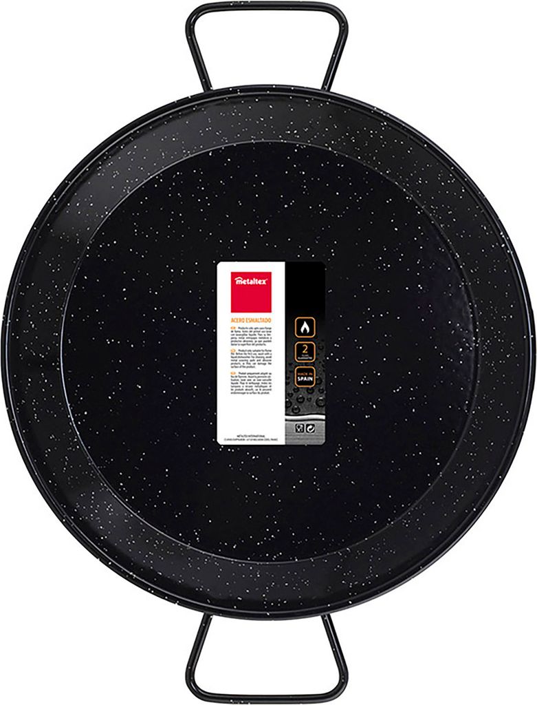 Emaillierte Paella-Pfanne aus emailliertem Stahl 42 cm 10 Portionen