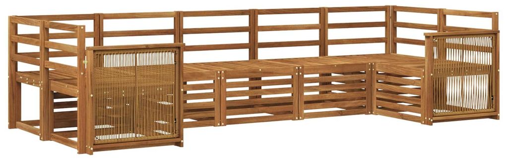 Möbel Ecksofa Set 6 pcs Natur Massivholz AkazieGartensofas - Gartensofas c1990