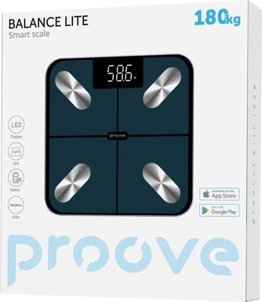 Balance Connectée Bluetooth Proove Waga Lite Bleue avec Analyse de Données