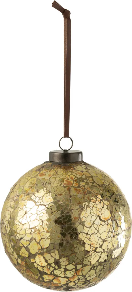 J-Line Boule de Noël Verre brisé Or Large - Décoration Sapin Luxe