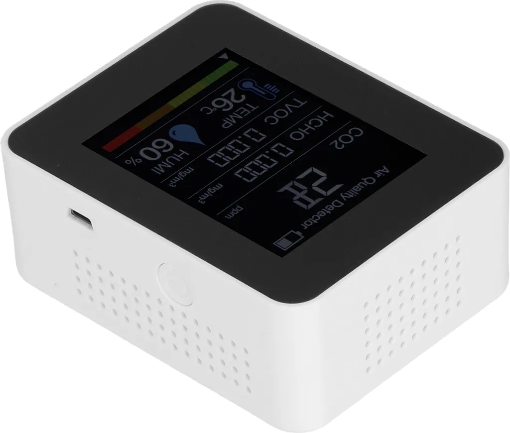 Détecteur de dioxyde de carbone 5 en 1 Moniteur de qualité de l'air