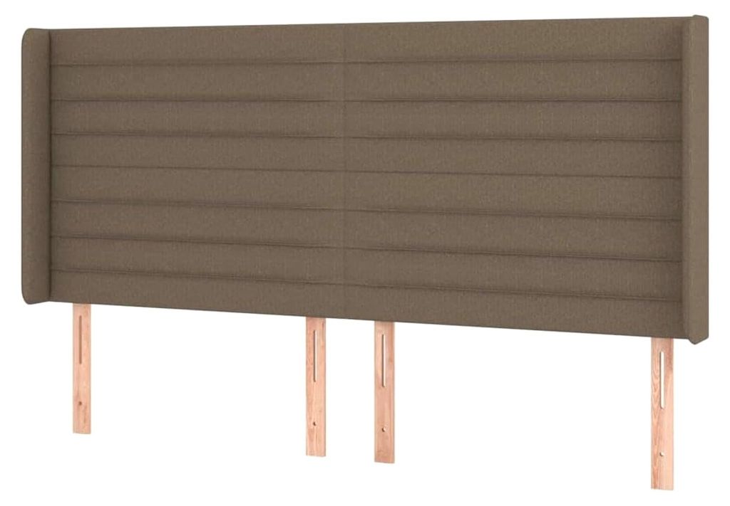 Kopfteil mit Ohren Polsterkopfteil für Bettgestell Schlafzimmer Bettzubehör Taupe 183x16x118/128cm Stoff