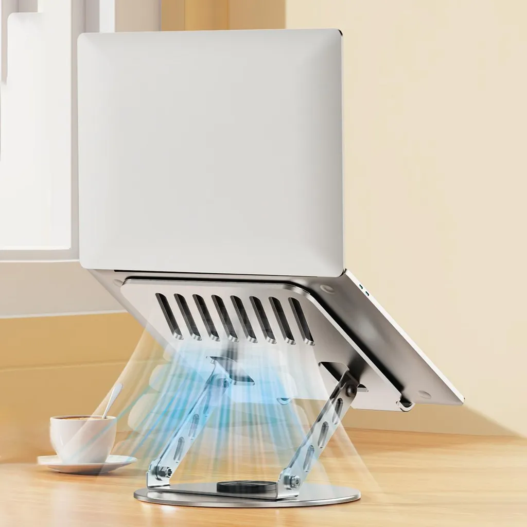 Support Ordinateur Portable contre les Douleurs de Dos - Acier Gris
