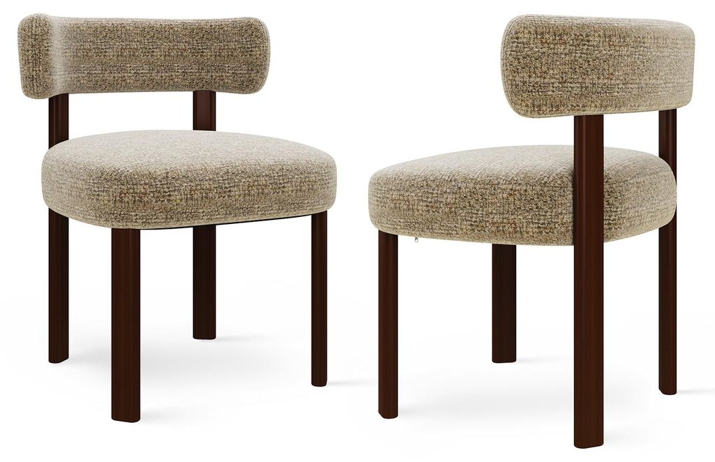 Lot de 2 chaises de salle à manger COLAMY en bois massif, Image du produit 