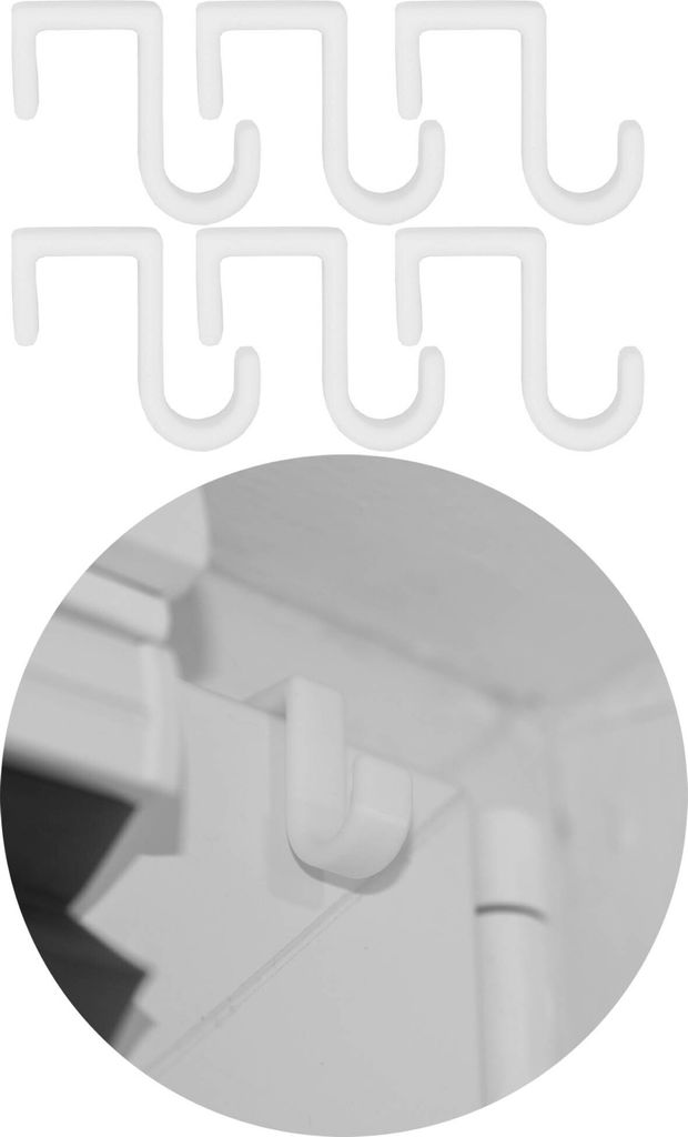 6x Fensterhaken Fensterklemme 14 mm Fensterklammer Fensterclip Fensterdeko Universal Weiß
