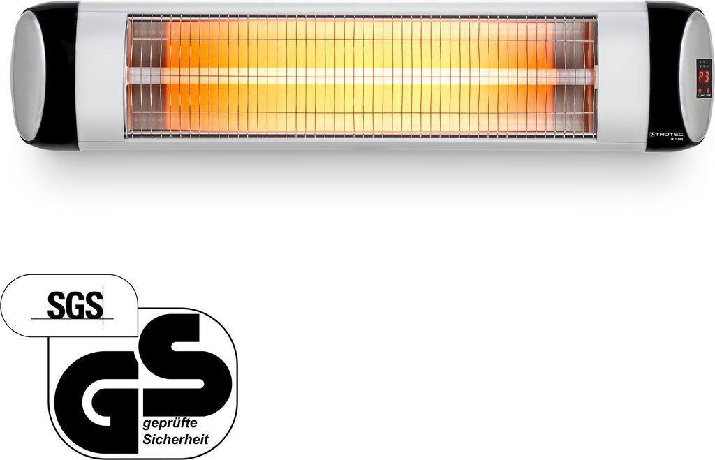 TROTEC Infrarot Heizstrahler IR 2570 S Terrassenstrahler Wärmestrahler Heizer Quarzstrahler Infrarotstrahler 3 Heizstufen 2500 W inkl. Fernbedienu...