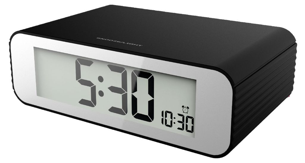 Digitaler Wecker Schwarz mit Snooze, ansteigendem Alarmton, Produktbild 