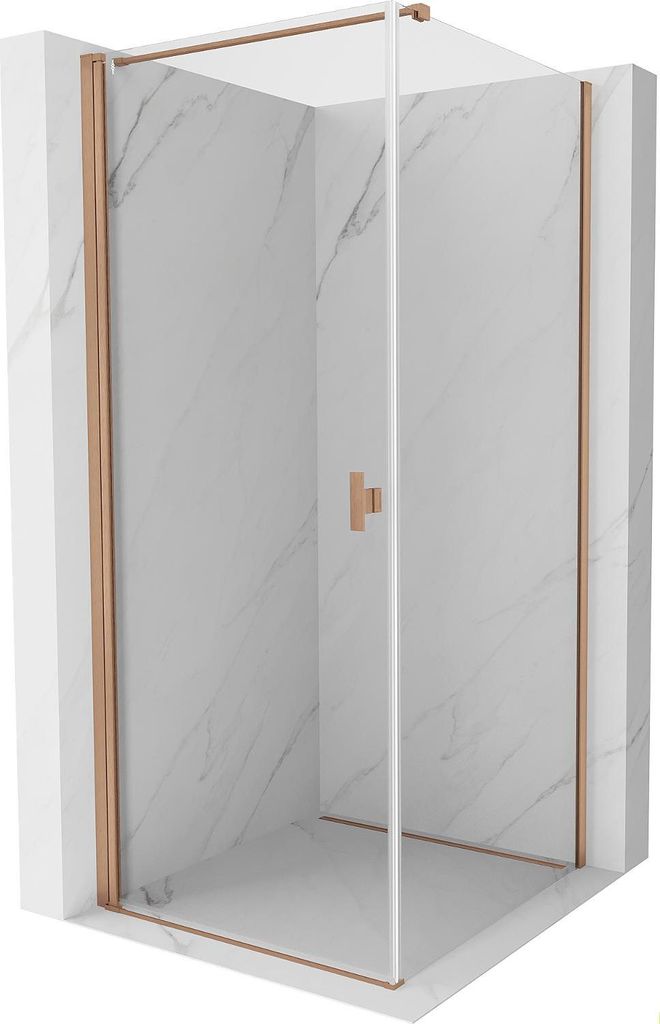 Mexen Mist-B Duschkabine schwenkbar 85 x 85 cm, transparent, gebürstetes Kupfer - 8A2T-085-085-65-00