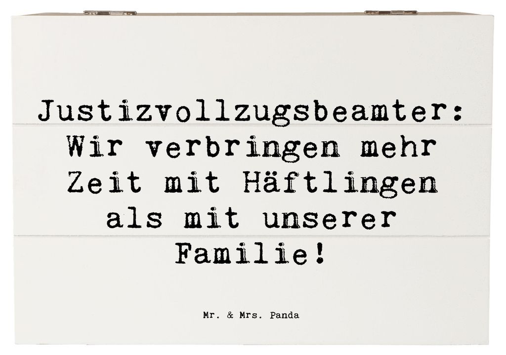Mr. & Mrs. Panda Kiste Spruch Justizvollzugsbeamte Zeit 22 x 15 cm - Weiß - Geschenk, Mut, Vertrauensperson, Geschenkbox, schatztruhe, Beruf, Ordn...