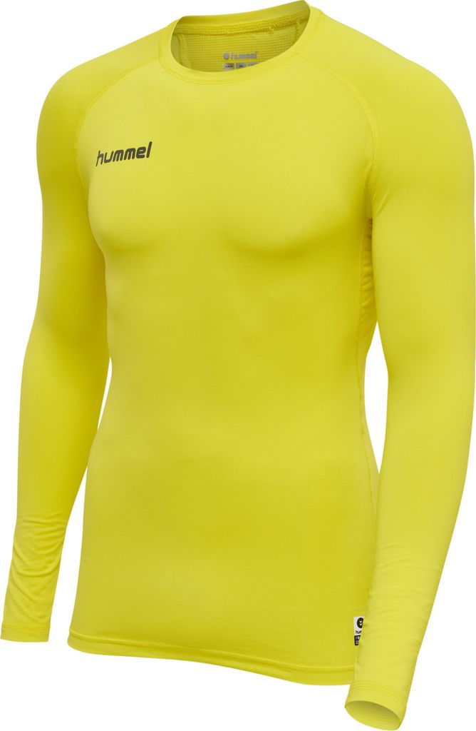 Hummel First Performance Jersey L/S Longsleeve Langarm T-Shirt Funktionsshirt Kompressionsshirt gelb 204502-5269, Größe:XXL