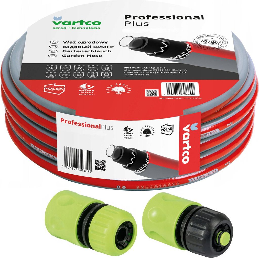 Tuyau d'arrosage 6 couches 30m Vartco Professional Plus Image du produit 