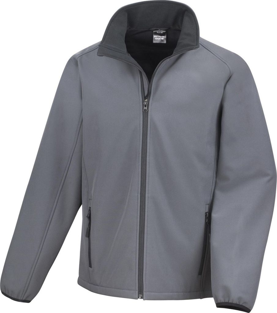 Result Core - Softshelljacke Zum Bedrucken für Herren BC5646 (XXL) (Holzkohle/Schwarz)