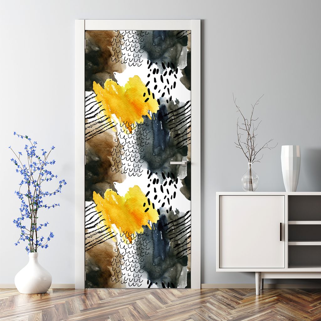 Dekorative Türposter selbstklebend Klebefolie Wandaufkleber Türaufkleber Abstraktion Herbst 85 x 200 cm