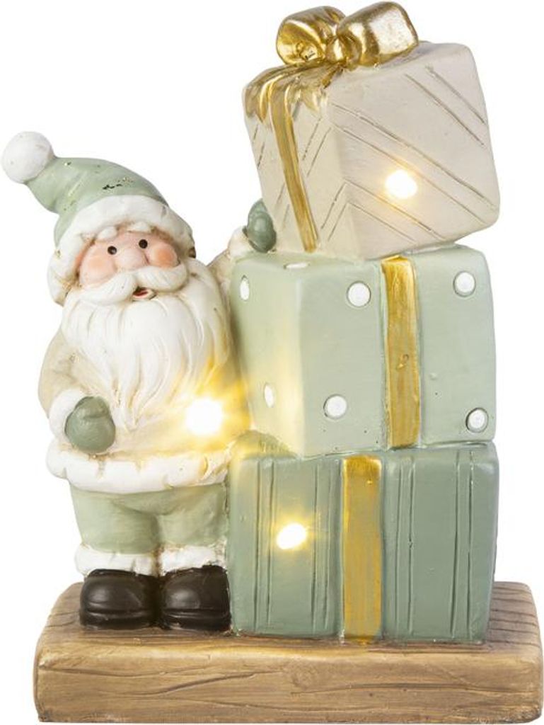 LED Santa mit Geschenken - ca. 15,6 x 7,9 x 19,8 cm
