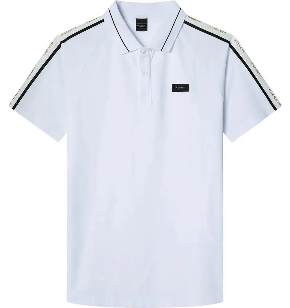 Polo Hackett Monogram blanc : confort et style sans compromis, taille M