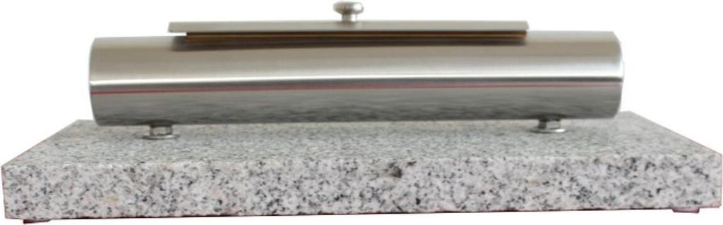 440s Edelstahl Tischfeuer MODENA mit grauem Granit-Sockel