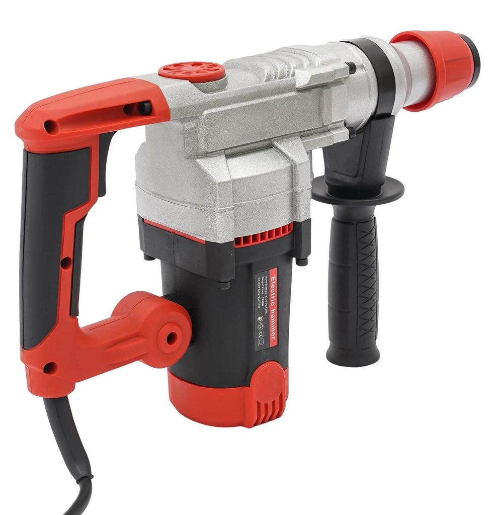 2200W Elektro Bohrhammer Abbruchhammer - Multifunktion Schlagbohrmaschine - Betonbrecher mit Meißeln - 0–930 U/min - Rot