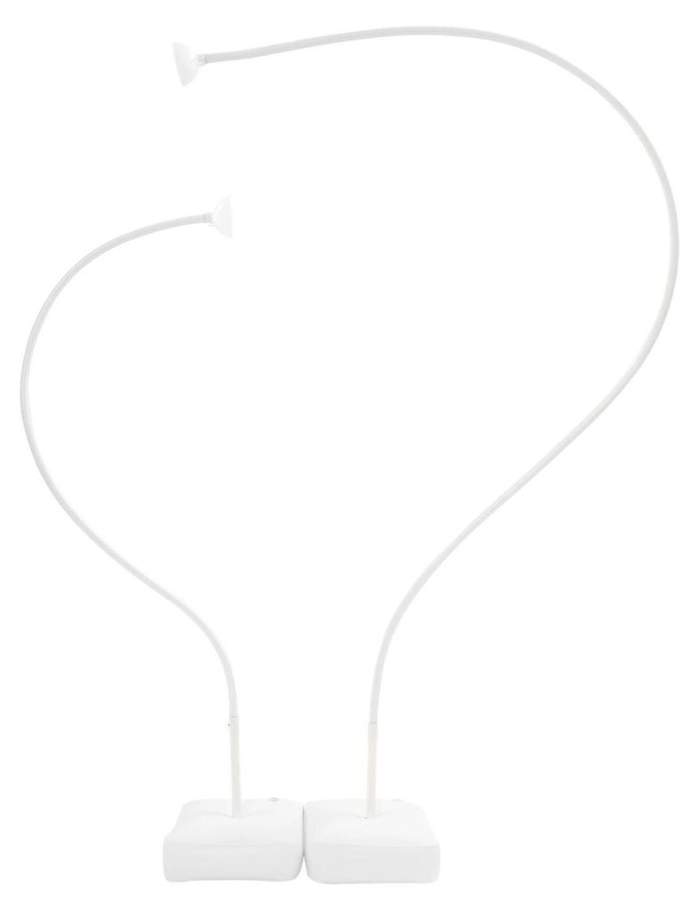 Ballonbogen Gestell & Ständer Set - Bodenständer - Verstellbar 1,5 m / 2,5 m - Flexibel biegbar - Alu-Kunststoff-Verbund, PVC - Weiß