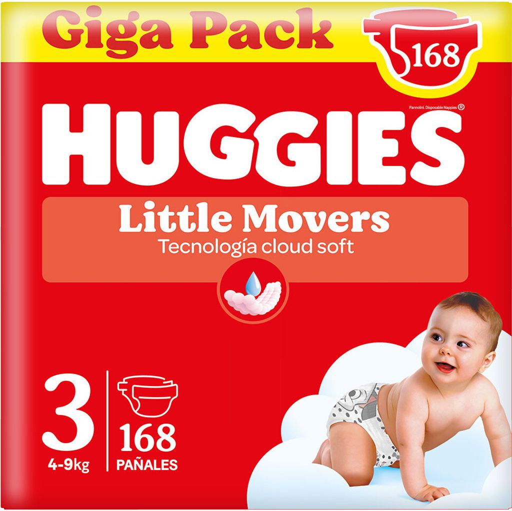 Huggies Windeln Little Movers Baby Größe 3 Monatsbox 168 Produktbild 