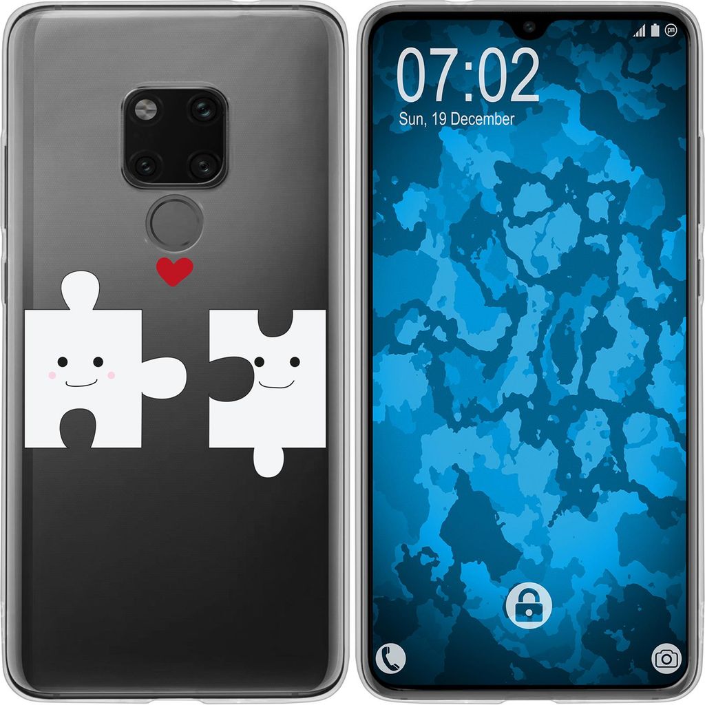 PhoneNatic Case kompatibel mit Huawei Mate 20 Silikon-Hülle in Love Beziehung M1