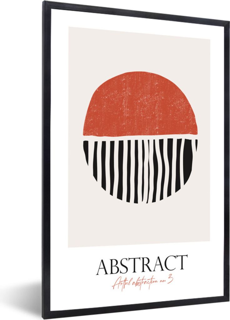 MuchoWow Gerahmtes Poster Kreis - Abstrakt - Design 60x90 cm - Poster mit Schwarzem Bilderrahmen Wandposter Rahmen Foto Bilder - Kunst