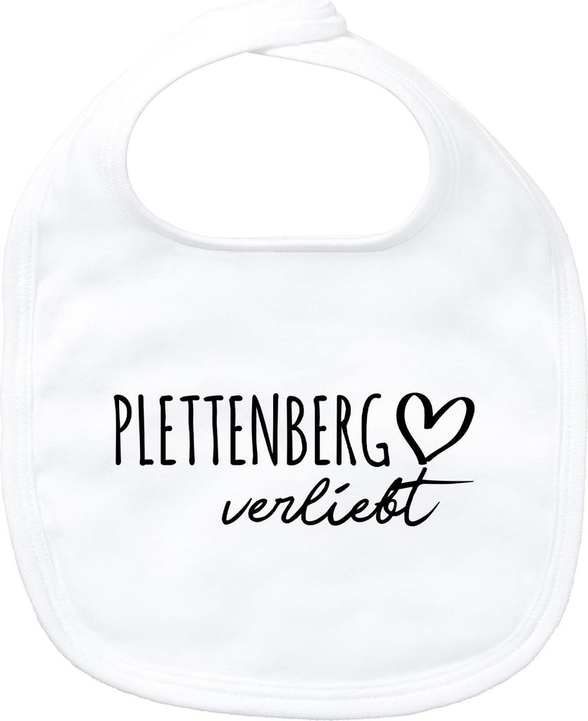 Huuraa Baby Lätzchen Plettenberg verliebt White Klettverschluss Baumwolle Latz Geschenkidee