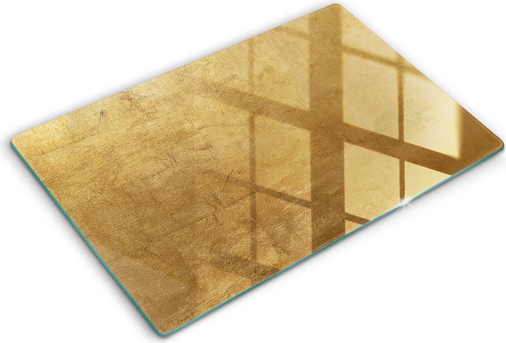Abdeckung Glas - Küchenabdeckung - 80x52 cm - Abdeckplatte -Goldbeschaffenheitshintergrund