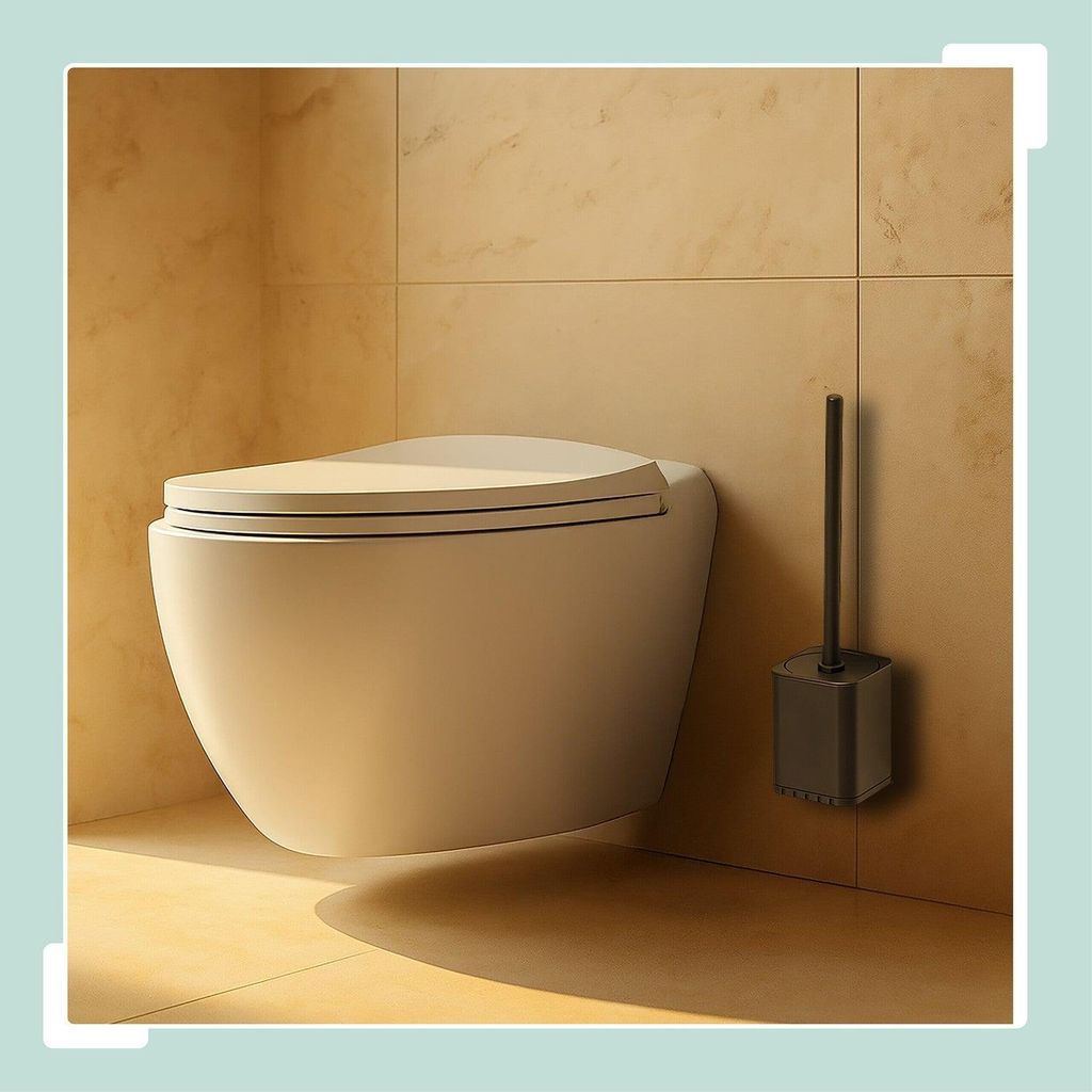 Flache Toilettenbürste mit Wandhalter