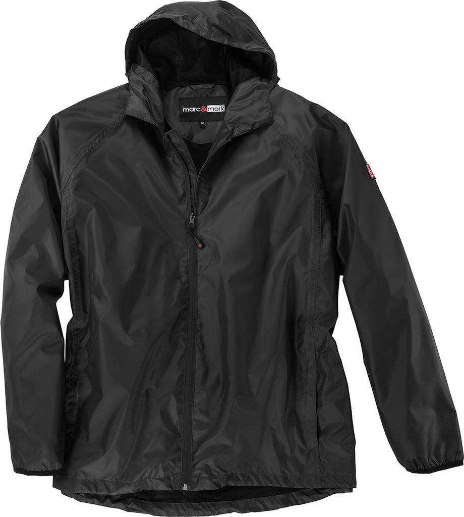 Marc & Mark leichte Regenjacke Übergröße schwarz