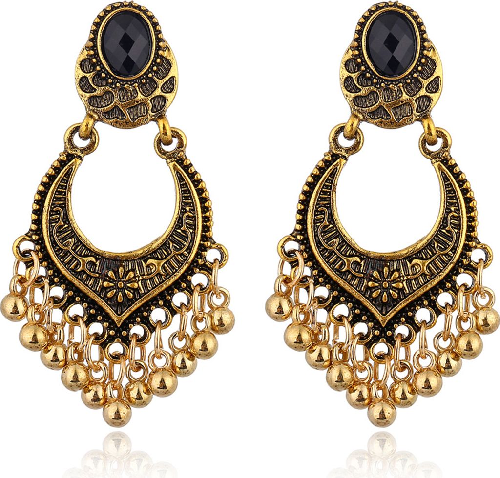 Retro Hohl Carving Quaste Tropfen Baumeln Charme Ohrringe Frauen Partei Schmuck Geschenk-Golden