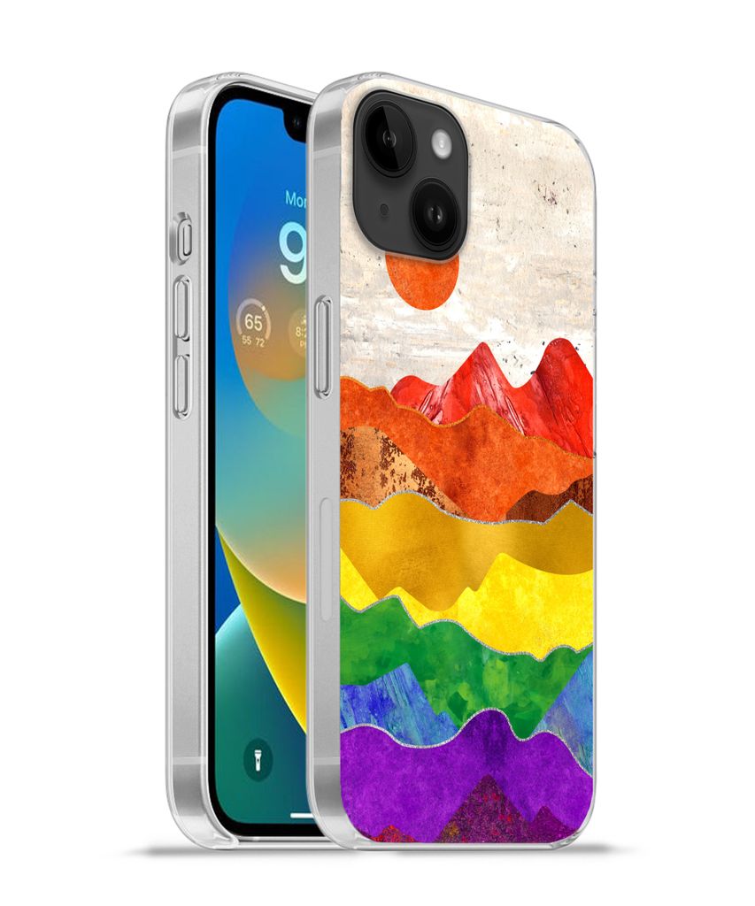 MuchoWow Handyhülle Schutzhülle Hülle für Apple iPhone 14 Plus - Soft case Regenbogen - Marmor - Stolz Silikon Softcase Handy Hülle - Abbildung