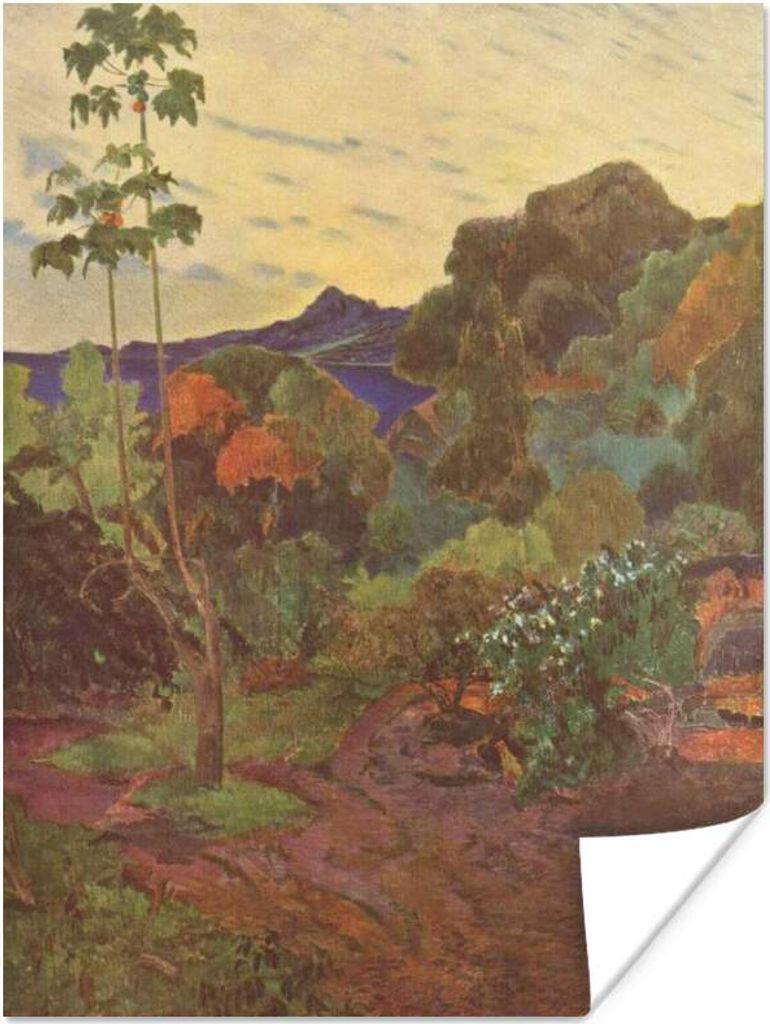 MuchoWow Poster Landschaft auf Martinique - Gemälde von Paul Gauguin 30x40 cm - Wandplakat - Poster Kinderzimmer